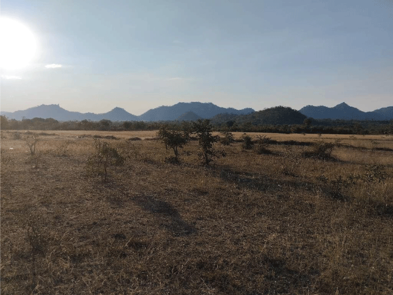 A sectional view of the Mavangwe range in the horizon (Source: Author).